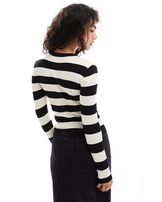 Jdy White – gestreifter pullover