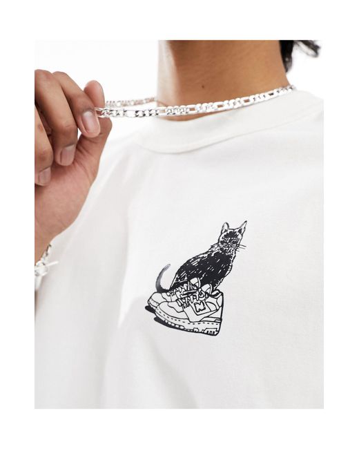 New Balance White Saint Ange Artist Back Print T-shirt for men