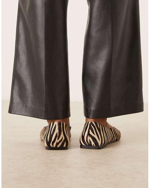 ASOS Gray Lari Premium Pointed Ballets
