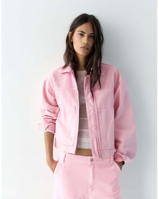Pull&Bear Pink – utility-jacke