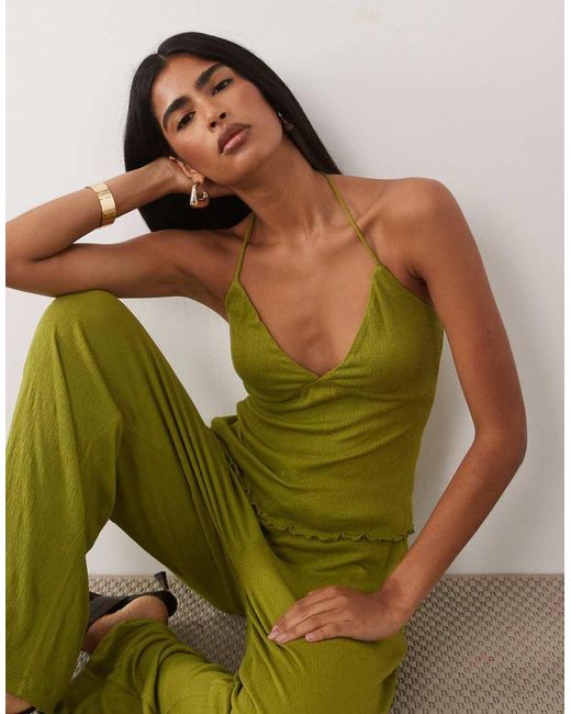 ASOS Green Co-ord Crinkle Cami Top