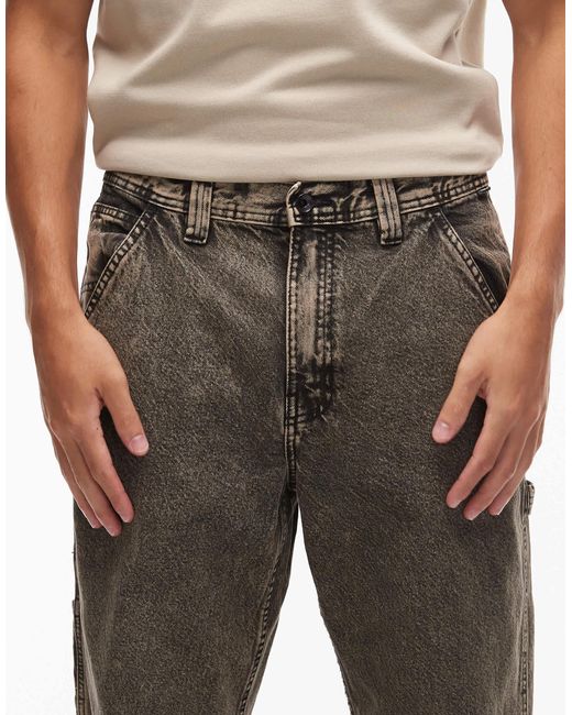 Vans – drill chore – lockere carpenter-hose mit acid-waschung in Natural für Herren