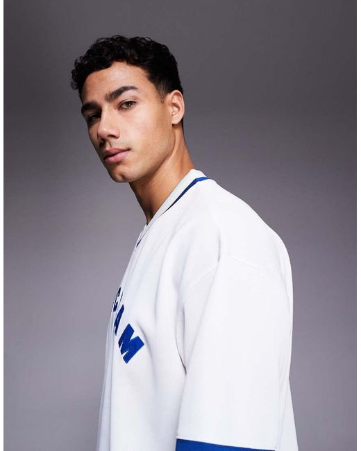 ICECREAM Blue Logo V-neck Sports Jersey for men
