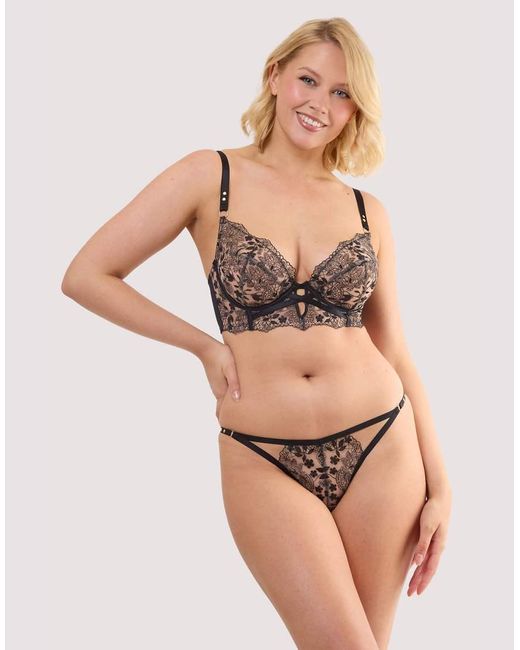 Playful Promises Natural Cindy Floral Embroidery Thong