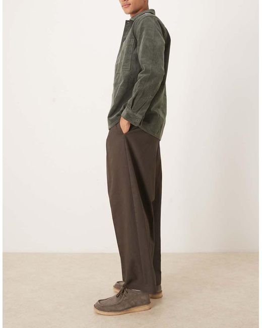 ASOS Nette Extreem Toelopende Broek Van 100% Katoen Met Plooi Aan De Voorkant in het Gray voor heren