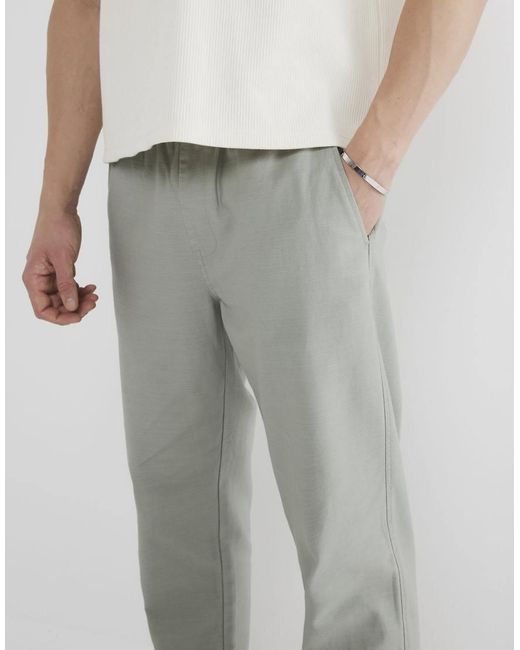 River Island Broek Met Linnenlook En Elastische Taille in het White voor heren