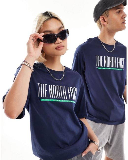 Navy blue north face t shirt sales