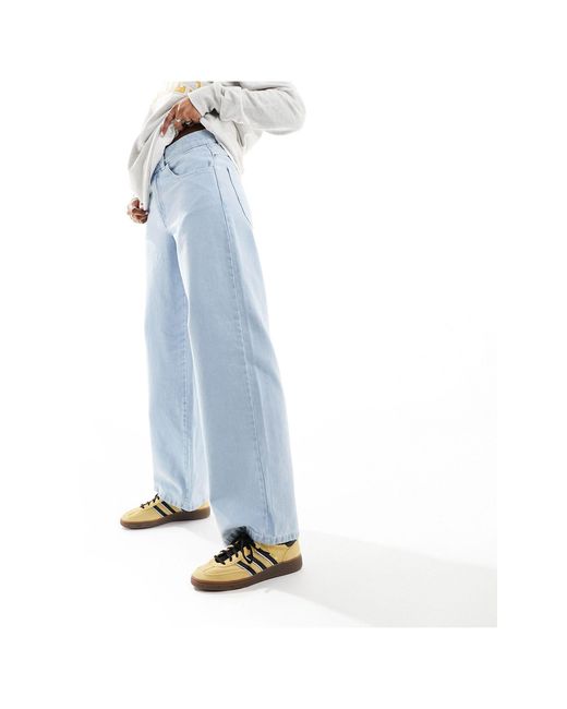Dickies Blue Herndon Mid Rise Loose Fit Wide Leg Jeans