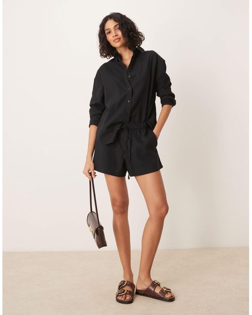 Abercrombie & Fitch Natural Pull On Linen Short