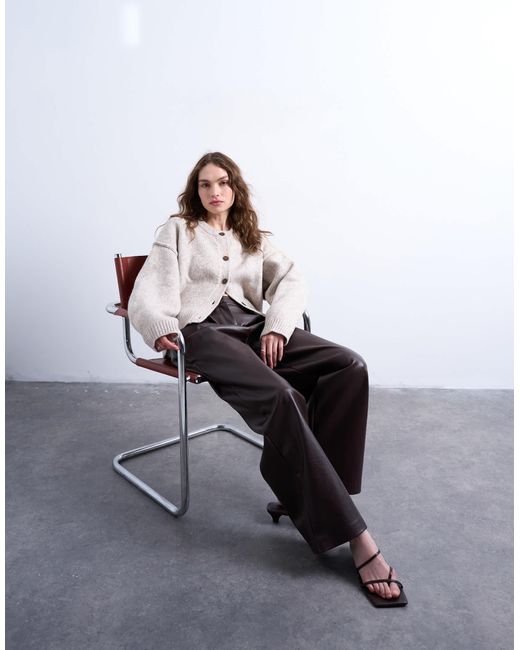 TOPSHOP Gray – relaxed-fit-strickjacke