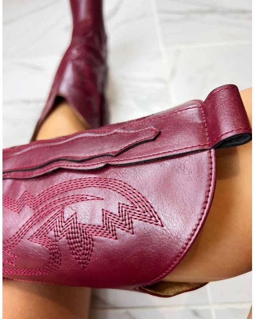 GIA STUDIOS Red Cowboy Western Boots