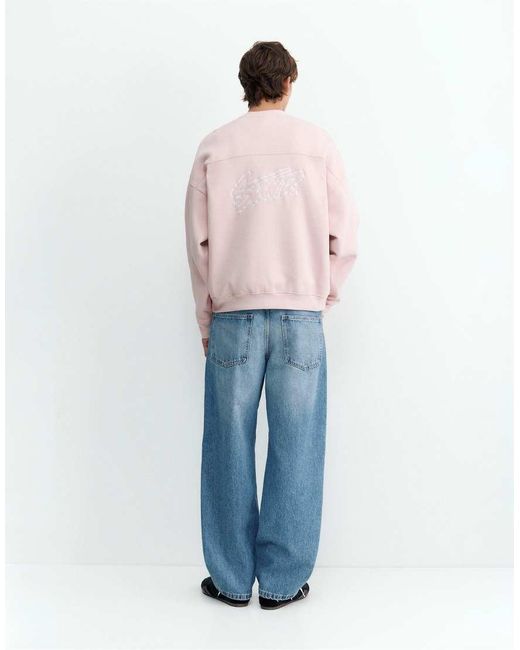 Pull&Bear Boxy Sweatshirt in het Pink voor heren