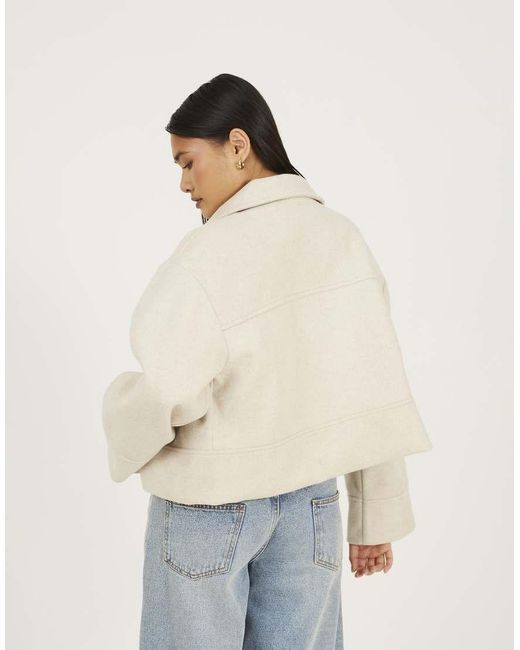 Brave Soul Natural Short Collared Jacket