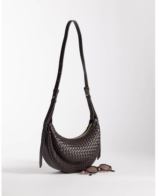 JW PEI Black Sharon Woven Crossbody Bag