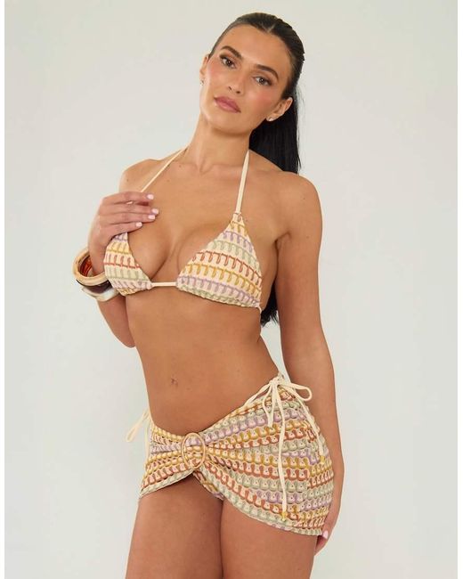 Missy Empire Natural Textured Bikini Top