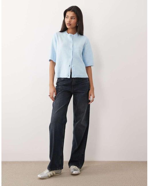 Vila Blue Short Sleeve Soft Knitted Cardigan