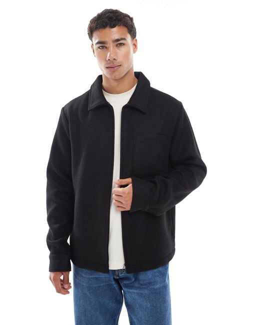 Jack & Jones Blue Faux Wool Shacket for men
