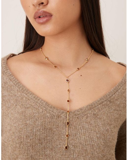 Mango Brown – e gliederhalskette mit schmucksteinanhänger