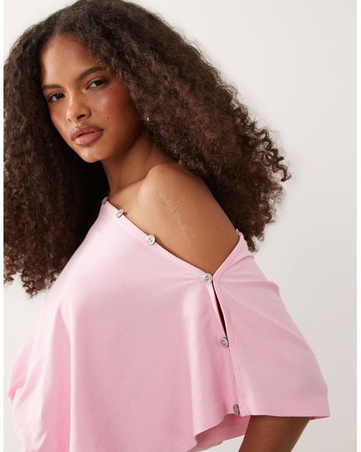 ASOS Pink Multiway Button Top