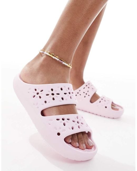 CROCSTM Pink Classic Floral Cut Out Sandals