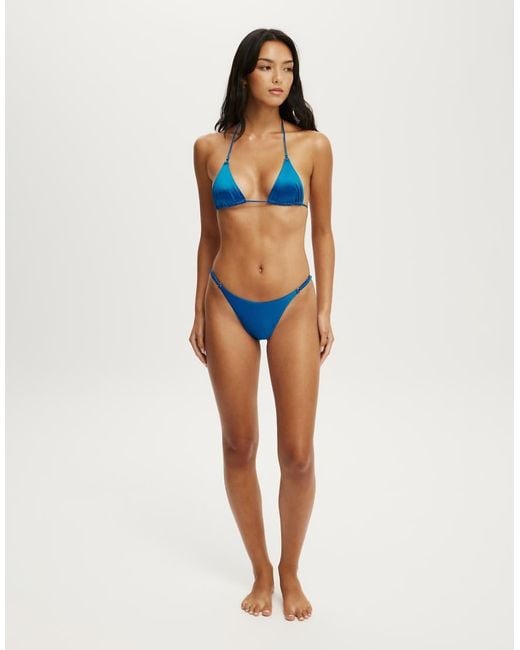 Cotton On Blue Micro String Triangle Bikini Top