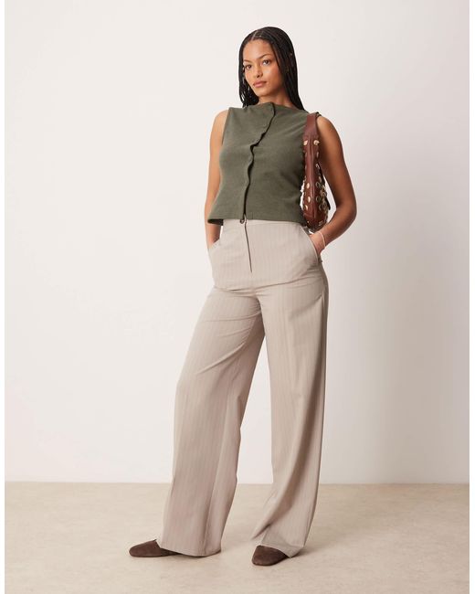 ASOS Natural Tall – elegante, locker geschnittene hose