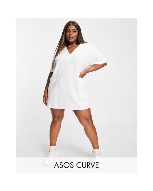 ASOS Curve Oversized Linen Look V Neck 