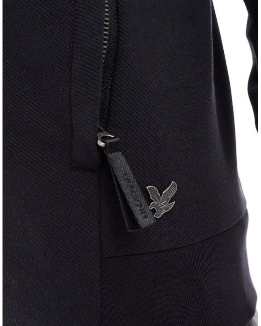 Lyle & Scott Blue Diagonal Interlock Hooded Zip Through for men
