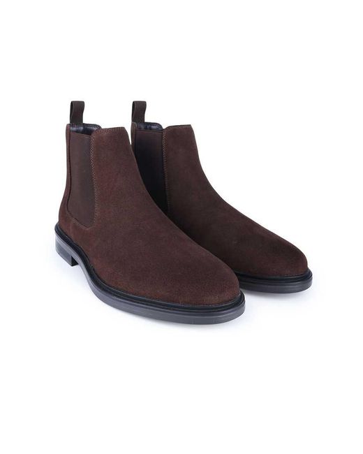 OFF THE HOOK Black Torrance Suede Leather Slip-On Chelsea Boots for men