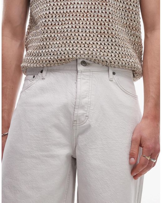 Topman White Denim Bermuda Short for men