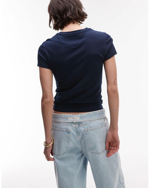 Tommy Hilfiger Blue Essential Logo Slim T-shirt