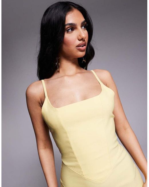 Vesper Blue Corset Detail Bodycon Midaxi Dress