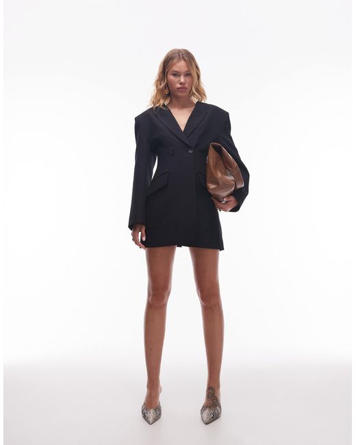 ASOS Black Tailored Sculpted Blazer Dress