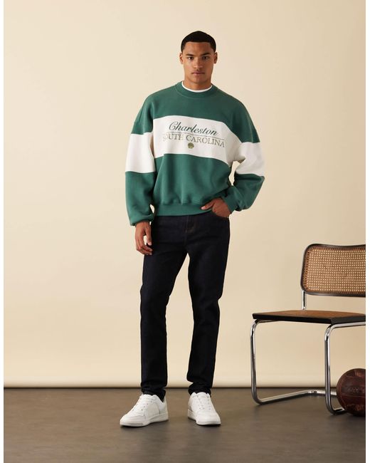 Hollister – baggy – sweatshirt in Green für Herren