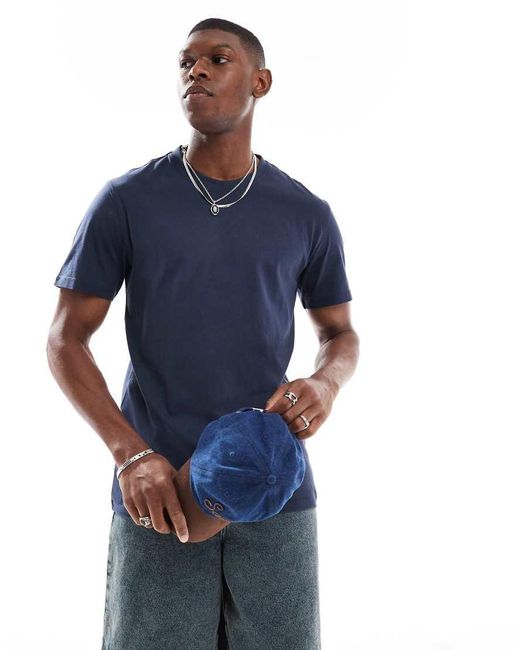Only & Sons Blue Regular Fit T-shirt for men