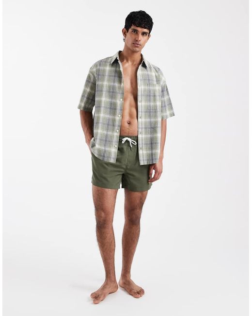 New Look Green Mid-Length Swim Shorts for men