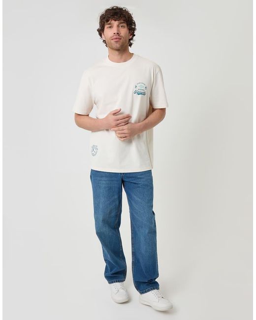 Threadbare White Relaxed Fit Graphic Cotton T-Shirt for men