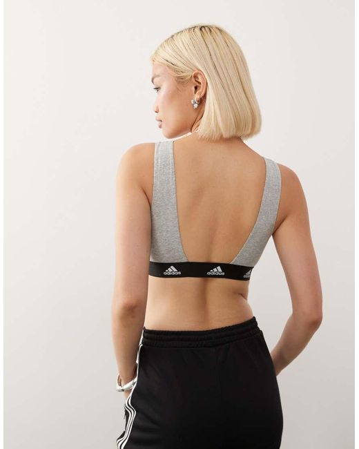 Adidas Gray Active Comfort Cotton Cropped Top
