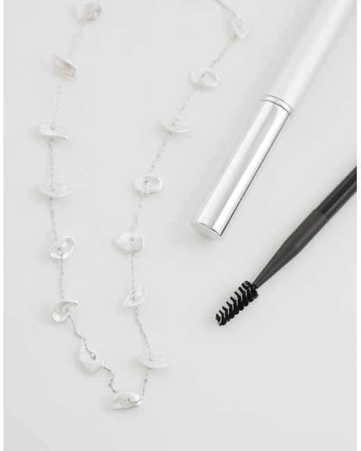 ASOS White Dainty Necklace With Faux Pearl Chipping Detail