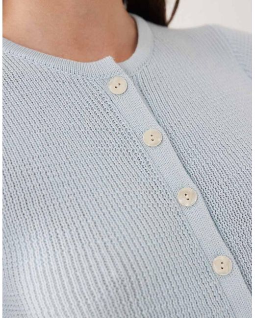 Pretty Lavish Multicolor Scallop Detail Knitted Short Sleeve Cardigan