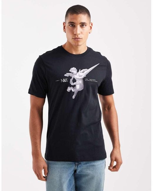 Nike Black Sportswear Back Print Graphic T-Shirt for men