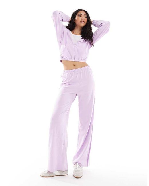 Cotton On Purple Departure Lounge Crop Zip-through Hoodie