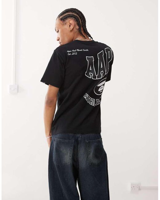 Camiseta Negra Con Logo Estilo Grafiti De Aape By A Bathing Ape Aape By A Bathing Ape de hombre de color Black