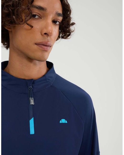 Ellesse Blue Musica 1/4 Ls Tee for men