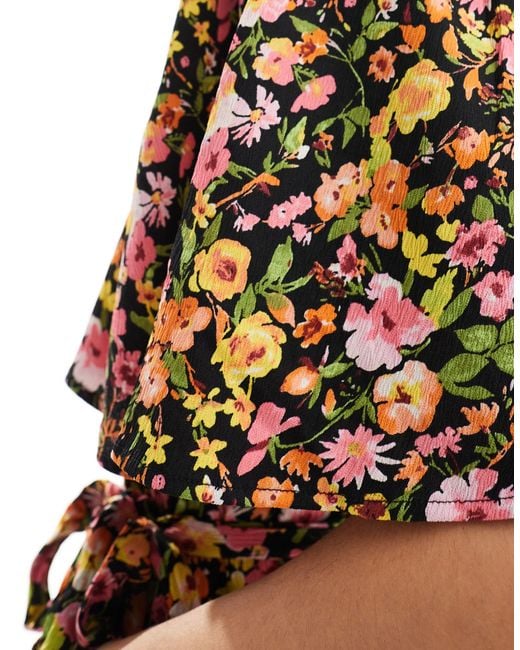 Robe portefeuille longue à imprimé fleurs - foncé Vero Moda en coloris Brown