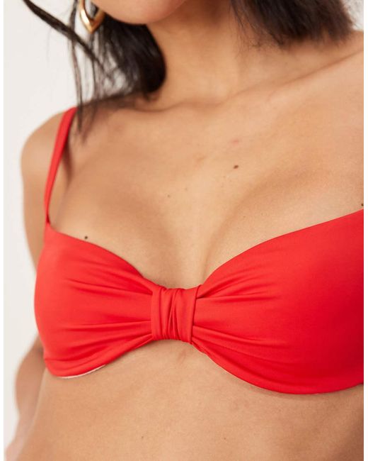 Free Society Red Knot Front Underwire Bikini Top