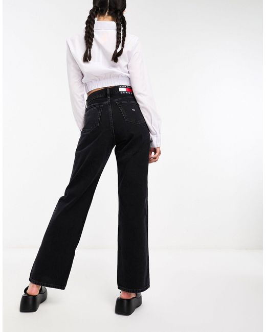 Tommy Hilfiger Black Betsy Mid Rise Straight Leg Jeans