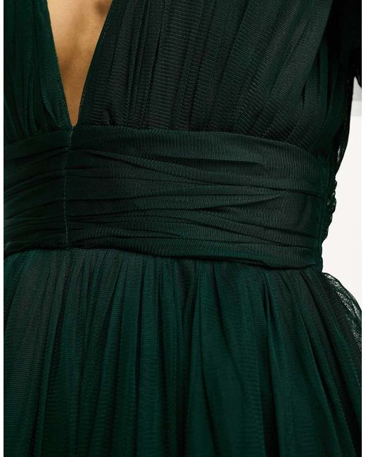 LACE & BEADS Green Madison Midi Dress