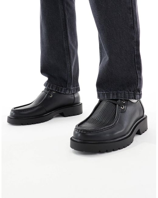 ASOS Black Lace-up Apron Shoes for men