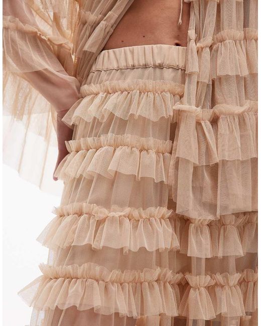 AllSaints White Aude Ruffle Maxi Skirt
